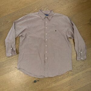 Ralph Lauren Red & White Micro-Check Button-Down Shirt